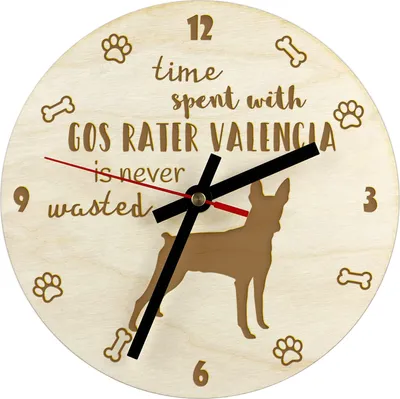 Image de Terrier de Valence - horloge avec chien, horloge en bois gravée, horloge personnalisée Art-Dog