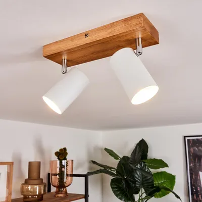 Produktbild von Godo »Godo« Deckenlampe aus Metall in weiß und Holz