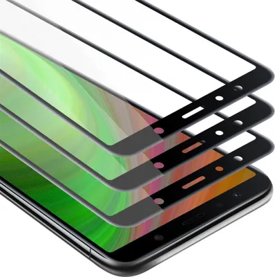 Produktbild von Cadorabo 3x Vollbild Panzer Folie für Samsung Galaxy A7 2018 Schutzfolie in Schwarz Tempered Display-Schutzglas
