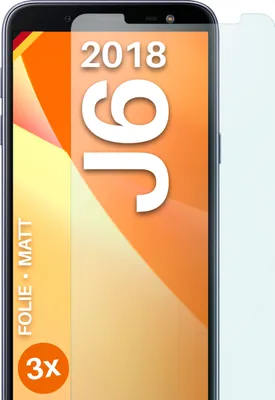 Produktbild von moex® 3x Schutzfolie kompatibel mit Samsung Galaxy J6 (2018) - Displayschutzfolie Anti Reflex Folie, Matt