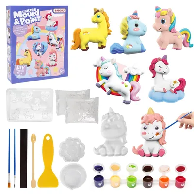 Immagine prodotto di Set per dipingere unicorno, arte e artigianato, kit per creare oggetti in gesso, set per dipingere per bambini dai 6 ai 12 anni, creativo, fai da te, giocattolo, regalo per feste di compleanno