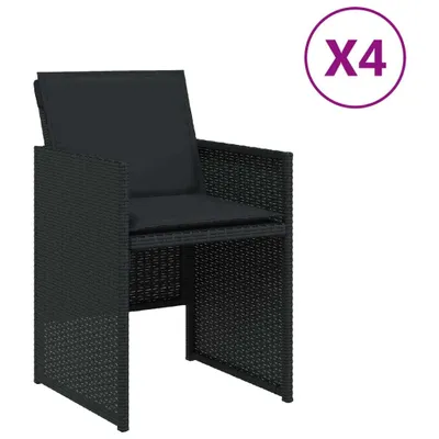 Immagine prodotto di vidaXL Sedie da giardino con cuscini 4 pezzi in polirattan nero