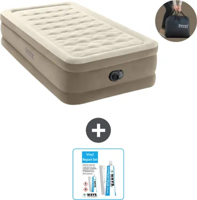Obrázok produktu pre Intex Airbed - 1 osoba - 99 x 191 x 46 cm - béžová - vrátane pumpy - opravná súprava