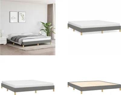 Produktbild von vidaXL Bettgestell Dunkelgrau 180×200 cm Stoff - Bettgestell - Bettgestelle - Bettrahmen - Bett