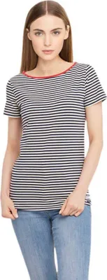 Produktbild von Sea Ranch Damen T-Shirt Luella mit Streifen - Gestreiftes Kurzarm-Shirt mit Rundhalsausschnitt in Navy-Pearl Größe S