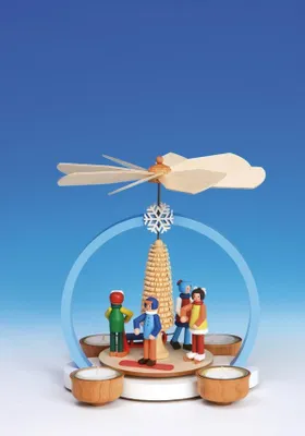 Produktbild von Tischpyramide Pyramide mit Winterkinder bunt Höhe 24 cm NEU