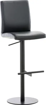 Produktbild von CLP Barhocker Cadiz mit Kunstlederbezug drehbar und höhenverstellbar bis 240 kg schwarz Gestell Farbe schwarz