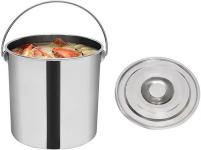 Zdjęcie produktu dla Solidchoice - Wiadro ze stali nierdzewnej z pokrywką, pojemność 20 litrów