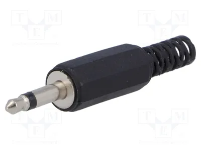 Image de 5 connecteurs jack mâles mono, droits, avec protection contre les torsions, 3,5 mm