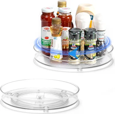 Produktbild von Drehbarer Kühlschrankorganizer - Flexibel und Langlebig - 2 Stück - PET - 27 cm und 23 cm