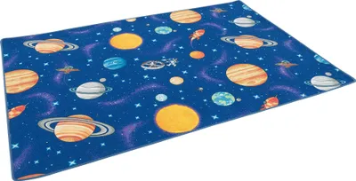 Produktbild von Kinder und Spielteppiche | Große Auswahl Bunte Muster | Pflegeleicht , Größe:80x160 cm, Design:Weltall