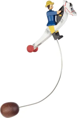Produktbild von Schaukelfigur  weißes Pferd mit blauem Reiter Höhe 29cm NEU