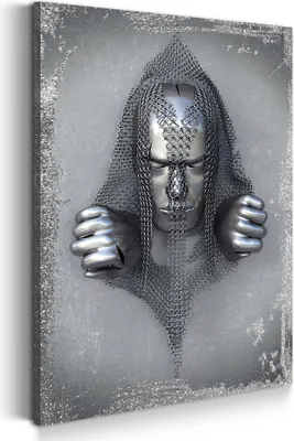 Produktbild von Metallfigur Körper Abstrakt Leinwandbild Wandbild Deko Kunst XL: 100x150x4cm