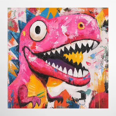 Produktbild von ArtUniverse Leinwandbild Pinkasaurus 40 x 40 cm