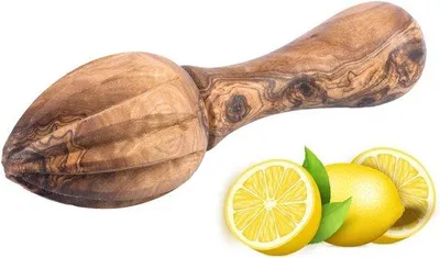 Imagen del producto de Exprimidores de cítricos artesanales de madera de olivo - Exprimidores de cítricos automáticos - Exprimidores de lima, exprimidores de limón, exprimidores de cítricos para frutas cítricas