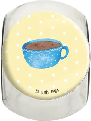 Produktbild von Mr. & Mrs. Panda Kaffeedose Kaffee Tasse L 870ml - Gelb Pastell - Geschenk, Geschmack, küchenglas, Lustige Sprüche, Bonboniere, Teedose, Glücklich, Liebe, Genuss
