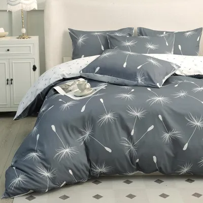 Productafbeelding van Bettlaken 135x200 cm, katoen, bloemenprint, omkeerbaar, met rits, 2-delig