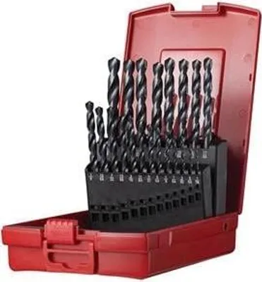 Immagine prodotto di Set di punte elicoidali A190 DIN 338 tipo N D.1/16-3/8" x 1/64" HSS, 21 pezzi, valigetta in plastica