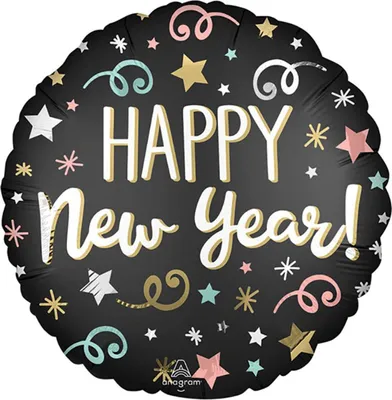 Produktbild von 18"/Ø45cm Folienballon "Happy New Year" Konfetti