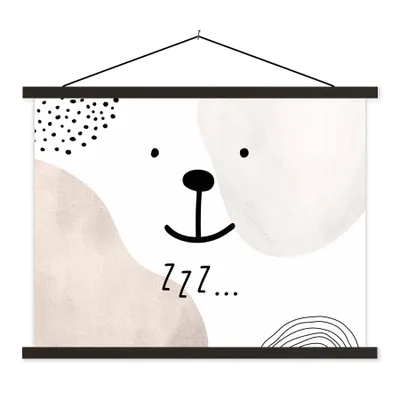 Produktbild von MuchoWow® Textilposter Zitate - Schlafen - Zzz... - Sprichwörter - Kinder - Baby - Jungen - Mädchen 150x113 cm mit schwarzem Rahmen - Wohnzimmer