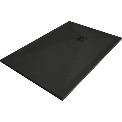 Zdjęcie produktu dla Mexen Stone+ brodzik kompozytowy prostokątny 120 x 100 cm, czarny, maskownica czarna - 44701012-B