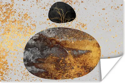 Produktbild von MuchoWow® Poster Abstrakt - Raum - Gold 30x20 cm - Plakate - Print