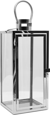 Dekovita, Laterne Edelstahl Silber 16x16x42cm