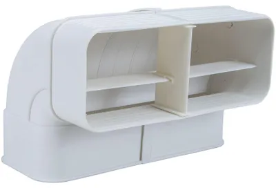 Obrázek produktu pro Ploché potrubí 222x89mm, svislý oblouk 90° s manžetou, odvětrávací oblouk