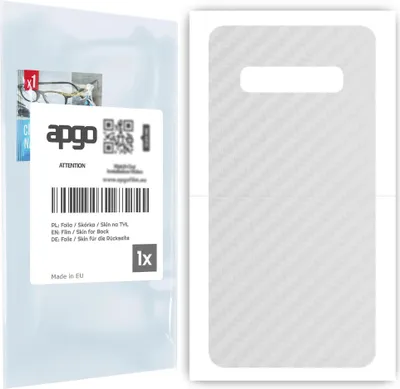 Produktbild von apgo Rückseite Schutzfolie für Samsung Galaxy S10 -  Hinten Schutzfolie Carbon Transparent (durchsichtig), Rückseite Folie schützt vor Kratzern und Fingerabdrücken