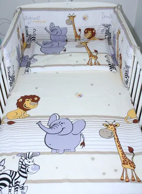 Produktbild von Primawela Baby Bettwäsche Set Bettset - 6 teiliges Set mit Chiffon Himmel Nestchen 25. Safari Beige