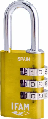 Image de Serrure à combinaison IFAM Combi30 Jaune Aluminium Acier chromé (3 cm)