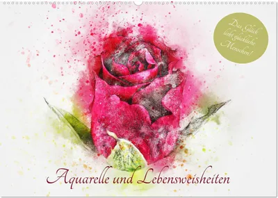 Produktbild von Aquarelle und Lebensweisheiten (Wandkalender 2025 DIN A2 quer), CALVENDO Monatskalender