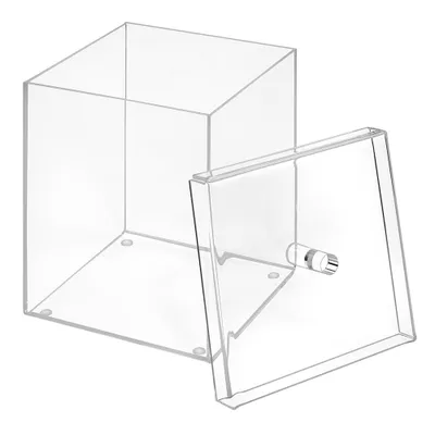 Produktbild von Acrylglas Aufbewahrungsbox mit Deckel 160x160mm Höhe 200mm / durchsichtig / trasnparent / Zeigis / 16cm x 16cm  / 6,2 L Füllvolumen / hochwertige Sammelbox