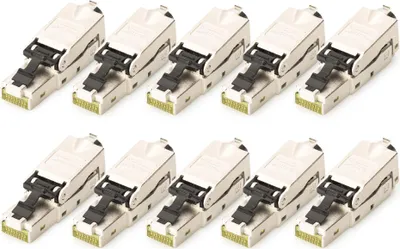 Image de Digitus DN-93631-10 DIGITUS Feldstecker CAT 6A STP mit Staubschutzkappe 10 Stk.