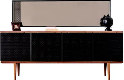 Produktbild von Luxus Anrichte Sideboard mit Spiegel Design Moderne Kommoden Holz Einrichtung