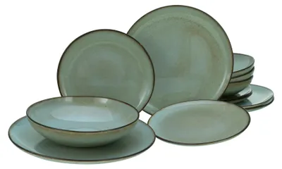 Produktbild von CreaTable, 14438, Stone Grey, Tellerset 12-tlg, Steinzeug