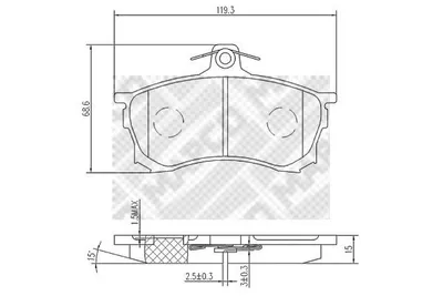 Produktbild von MAPCO 6684 Bremsbeläge Satz Vorne für MITSUBISHI CARISMA (DA) CARISMA Stufenheck (DA)