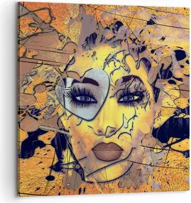 Produktbild von Bild auf Leinwand - Leinwandbild - Gesicht Frau - 60x60cm - Wand Bild - Wanddeko - Wandbilder - Leinwanddruck - Bilder - Kunstdruck - Wanddekoration - Leinwand bilder - Wandkunst - AC60x60-3513