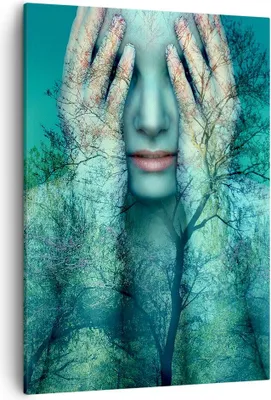 Produktbild von Bild auf Leinwand - Leinwandbild - Einteilig - Frau Natur Grafik - 50x70cm - Wand Bild - Wanddeko - Wandbilder - Leinwanddruck - Kunstdruck - Wanddekoration - Leinwand bilder - Wandbild - PA50x70-4254