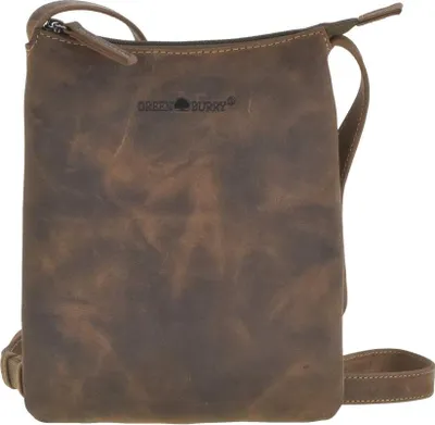 Produktbild von Greenburry Umhängetasche Leder flach braun Damentasche 19x23cm VINTAGE