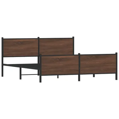 Produktbild von Metallbett ohne Matratze Braun Eichen-Optik 193x203 cm