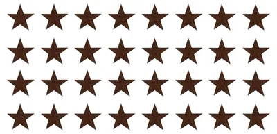 Sterpatches zum Aufbügeln, 32 Stück, 29 mm, Kaffee