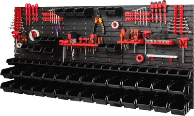 Obrázok produktu pre Sada stohovacích boxov 6x nástenný policový úložný systém 64 boxov konzoly 1728 x 780 m