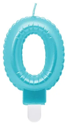 Zdjęcie produktu dla Świeca numer 0 jasnoniebieski "balon foliowy"