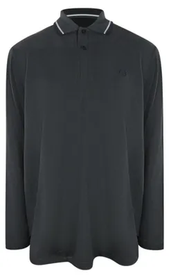 Produktbild von Fred Perry - Poloshirt für Herren, Baumwolle, Langärmlig SY4161 (L) (Gun Metal/Weiß)