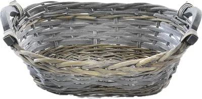Produktbild von Dekoschale oval aus Chipwood und Weide grey-washed
