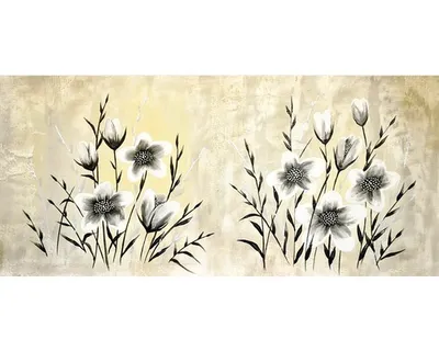 Obrázek produktu pro Ručně malovaný obraz květy V. 55x120cm