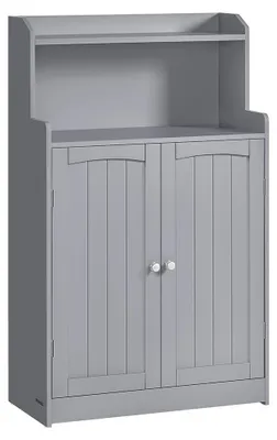 Obrázok produktu pre Skriňa do kúpeľne, farba sivá, s 2 dvierkami – materiál: MDF – rozmer: 30 x 60 x 100 cm