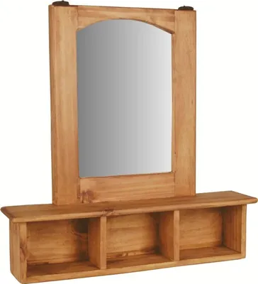 Produktbild von MiaMöbel Spiegelschrank Mexico Möbel 60x60x12 cm Landhausstil Glas Massivholz Pinie Honig