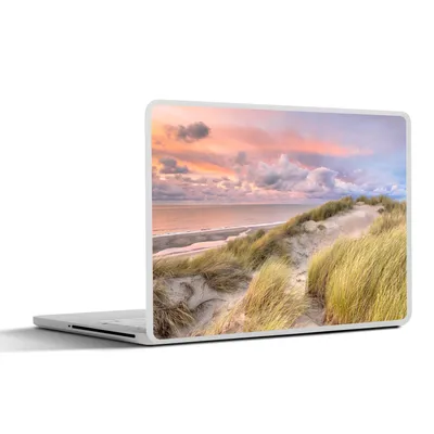 Produktbild von MuchoWow® Laptop Aufkleber Sticker Cover Strand - Meer - Düne - Sonnenuntergang 32.5x23.5 cm - Sticker für Laptop - Selbstklebend